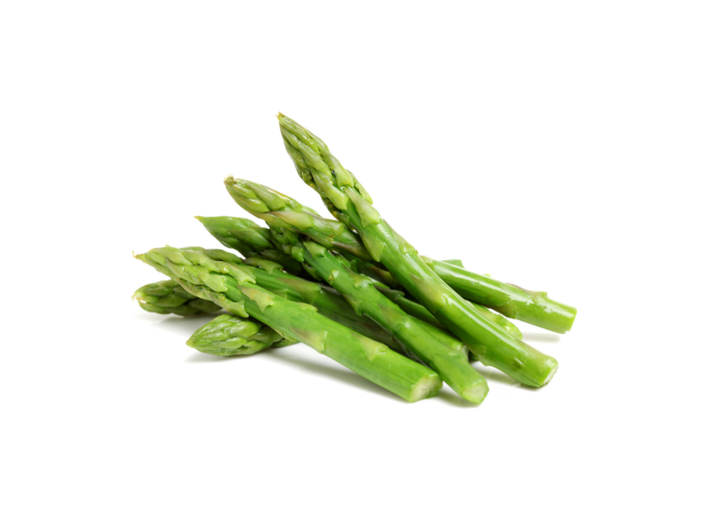 Life Extension, green asparagus bunch on white background